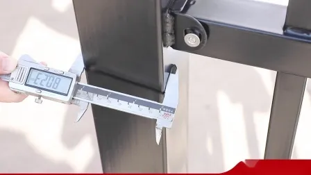 Black Powder Coated Security Spear Top Tubular Steel Fence Panel.